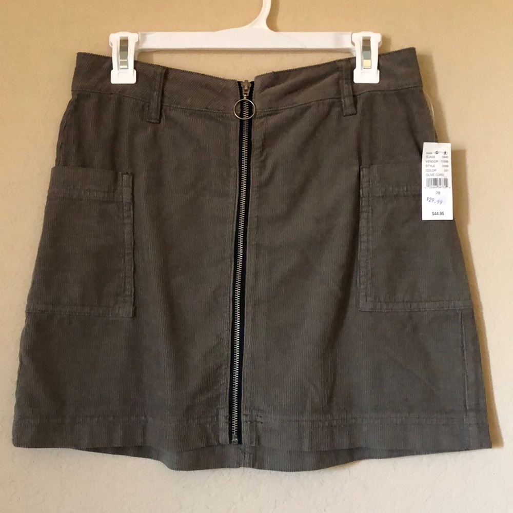 Pacsun Corduroy zip skirt